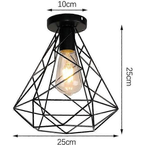 Plafonnier moderne style industriel vintage, abat-jour rétro, luminaires de style loft, éclairage intérieur pour salon, cuisine et décoration (Modèle 4) (1/5)