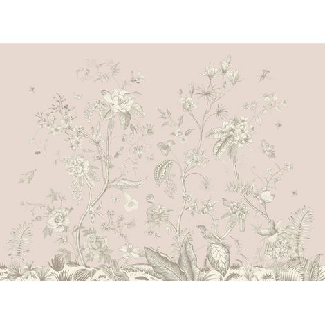 Poster intissé - fleurs blanches sur fond rose - 155 x 110 cm (1/3)