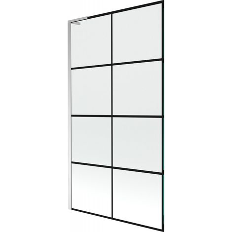Mexen Next L paroi de baignoire à 1 volet 100 x 150 cm, motif noir, chrome - 895-100-000-03-77-01 (1/5)