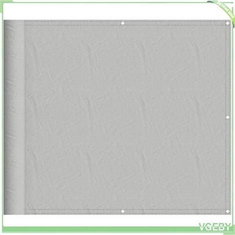 Paravent de balcon - FAFEICY - 4000010 - 90 x 600 cm - 100% polyester Oxford (revêtement PU) - Gris clair (1/5)