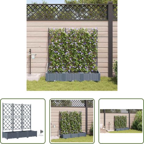 Pot de jardin - Cache-pot de jardin 3 pcs Gris Clair Acier (1/5)