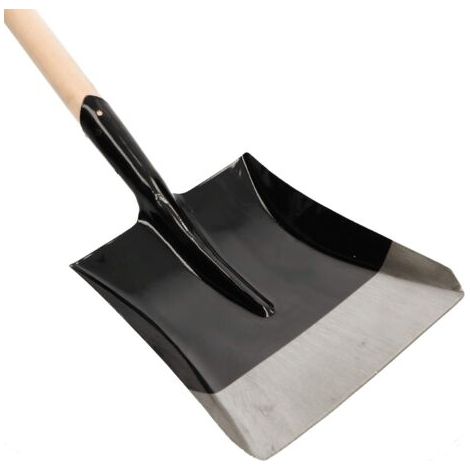 Pelle à sable robuste de 295 x 245 mm pour le jardin avec manche de 38 mm de diamètre - Pelle en acier pour ramasser les aliments en vrac avec manche en bois-NANOTEH (1/5)