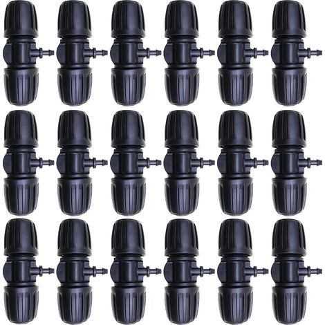 18 pièces accessoires d'irrigation 1/2 pouces, connecteurs goutte en plastique à 3 voies