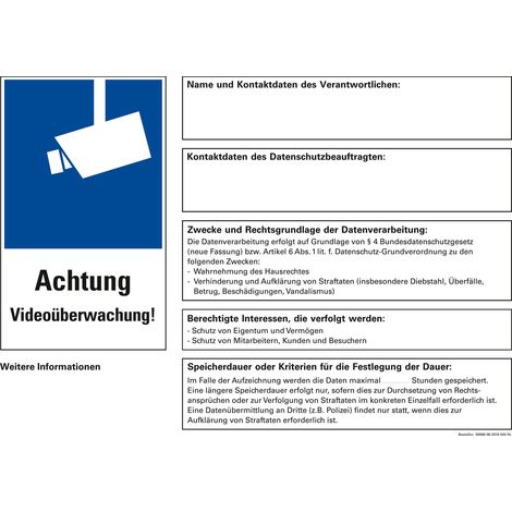 Grothe AKL Video DSGVO Adesivo, 150x55mm, DIN33450, 39998