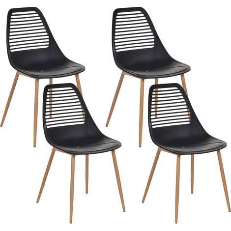 Esszimmerstuhl 4er Set MONTELLO Schwarz