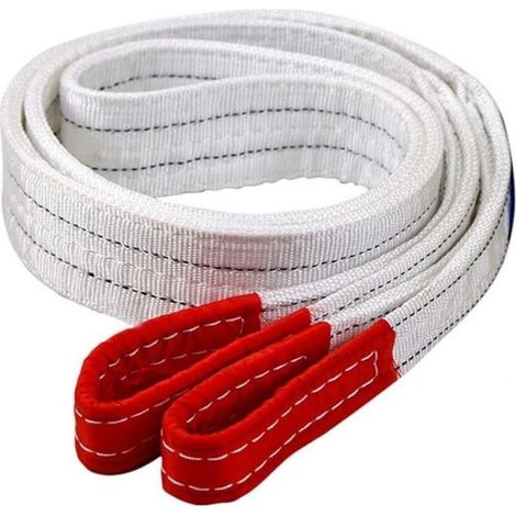 Ceinture De Levage Industrielle 2tx1m, Résistante À l'usure, Plate Blanche, pour Remorque, Élingue De Levage, Cargaison (1/4)