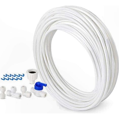 Flexibler 6,35 mm Kaltwasserzulaufschlauch, 10 m Länge, ideal für den Einbau in Doppeltür-Kühlschränke, kompatibles Anschlussset, langlebiges, geflochtenes Rohr für eine sichere Trinkwasserversorgung. (1/5)