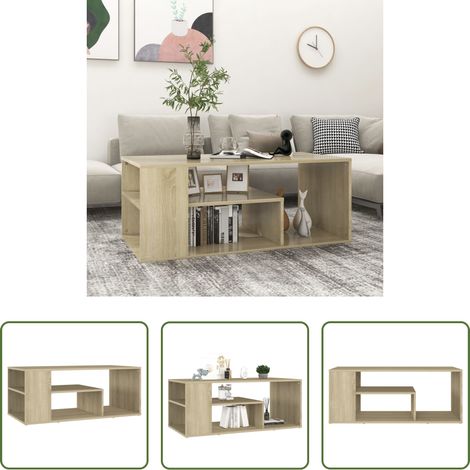 Holzwerkstoff Couchtisch -  Couchtisch Sonoma-Eiche 100x50x40 cm Holzwerkstoff (1/5)