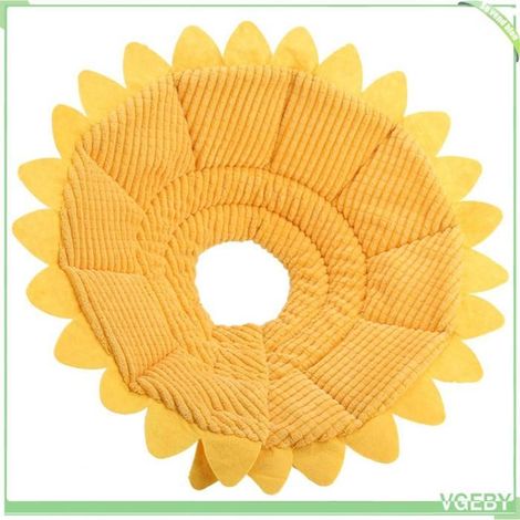 Collier de récupération pour animaux - FAFEICY - Tournesol - Taille 26-29 cm - Jaune doré - Coton (1/5)
