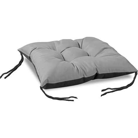 Cuscino da giardino 42x42 cm per sedia, impermeabile, grigio