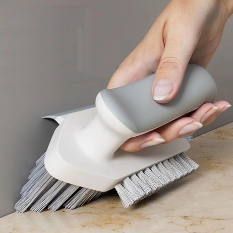 Filiyano – outil de nettoyage de – Lot de 2 brosses de nettoyage de joints de carrelage 4 en 1 avec grattoir, brosse à rainures en V, brosse de (1/5)