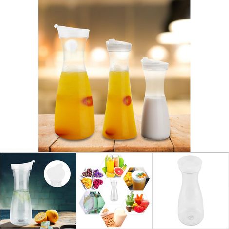 Bidon à Jus Transparent 1000ml en Acrylique avec Couvercle, Cruche à Eau Glacée pour Bar et Maison (1/5)