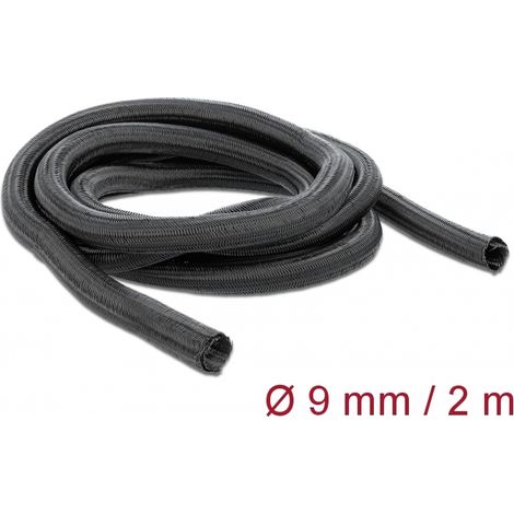 Delock Funda trenzada de cierre automÃ¡tico 2 m x 9 mm, color negro