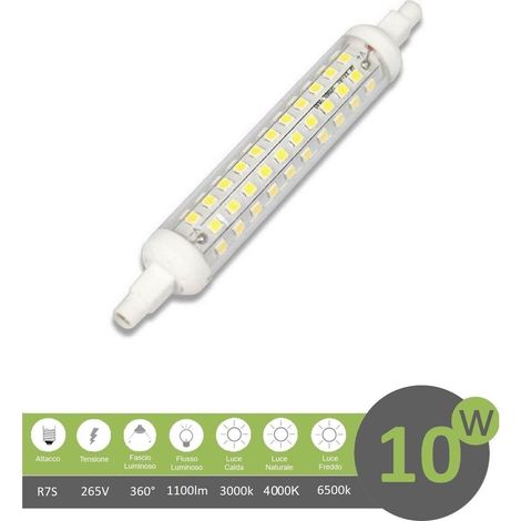 Lampadina led attacco R7S 118mm 10w luce calda fredda naturale Luce Naturale (1/3)