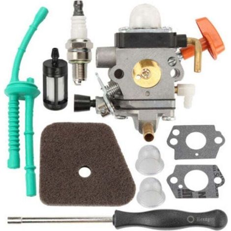 Carburateur pour Débroussailleuse STIHL FS90 FS110 HT101 FS130 FS100 FS110R KM110R KM130 HL100 HT100 FS100RX FS130R FS87 FS100R KM90 KM90R KM100 KM110 KM130R avec Bougie d'Allumage etc (1/4)