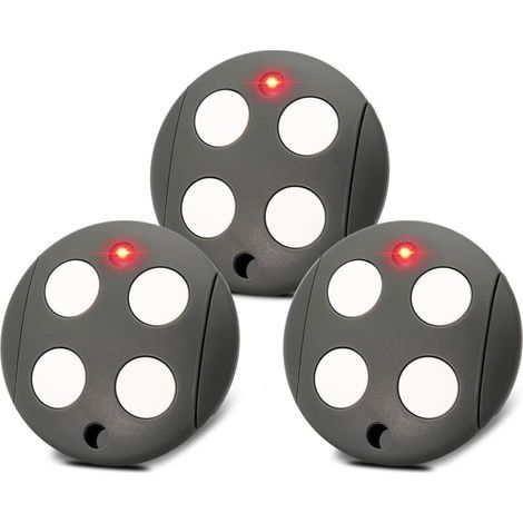 433.92 MHz Gate Remote Control, Pack of 3 Garage Door Remote Controls Compatible with Mhouse GTX4 Remote Control, Rolling Code, 4 Channels (1/5)