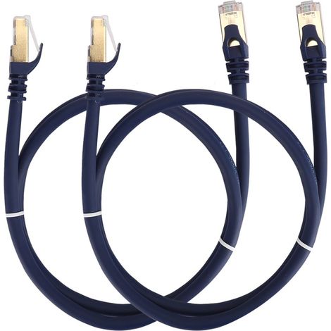 Lot de 2 câbles Ethernet Cat8 40 Gbit/s (2000 MHz) RJ45, cordon de brassage LAN de 1 m (1/5)