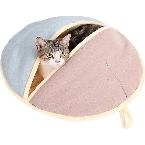 Panier auto-chauffant pour chat, nid douillet adapté aux chats et aux chiots, pour rester bien au chaud en hiver (rose). (1/5)