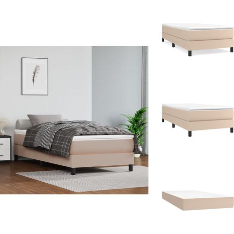 Boxspringbett Matratze Cappuccino-Braun 100x200cm Kunstleder - Boxspringbett - Doppelbett - Bettenrahmen - Kunstlederbett - Capucchino Braun