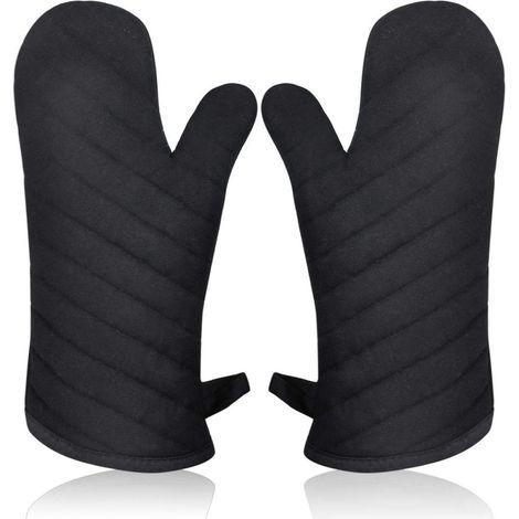 Gant De Four - Protection Thermique - 18 X 33 Cm - Noir - Pour Cuisine Et Grill - Paire (1/5)