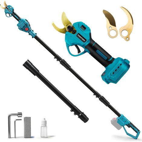 Sécateur Électrique Sans fil Compatible avec Makita 18V (Sans batterie), 45 mm Secateur à batterie avec Perche télescopique Professionnel Perche Élagueuse de Jardin avec LCD, pour Jardinage, Vigne (1/5)