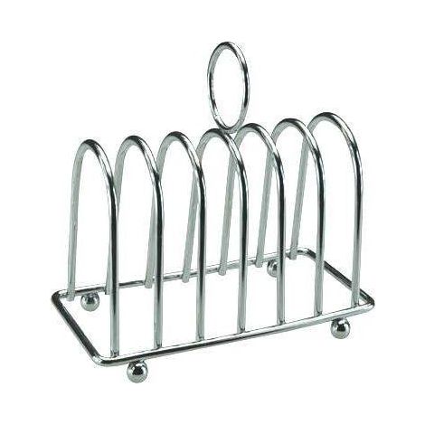 1 Porte-Toast, Acier Inoxydable, 6 Fentes, Design Fer À Cheval, Chrome, Pour Petit Déjeuner (1/5)