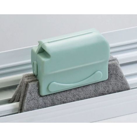 Brosse de Nettoyage Magique pour rainures de fenêtre, Nouvel Ensemble d'outils de Nettoyage pour rainures de fenêtre ou Porte coulissante pour Porte coulissante, seuil, Lignes de carrelage (Vert) (1/5)