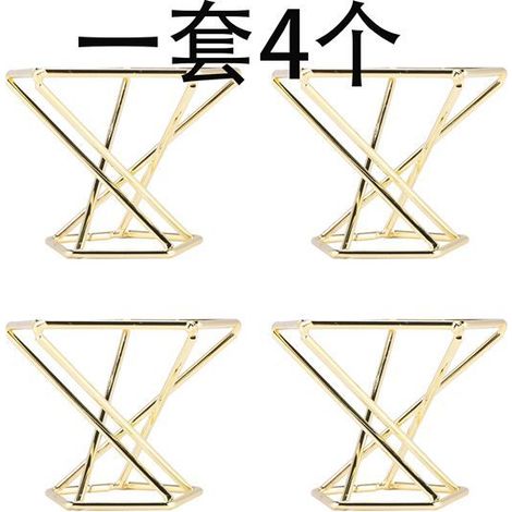 Vier geometrische goldene Pflanzenständer, Pflanzenständer aus Metall, Tillandsienständer und Fünf-Sterne-Ständer.