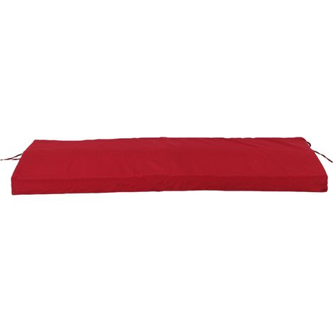 Coussin matelas de banc extérieur imperméable rouge bordeaux avec sangles housse amovible pour mobilier terrasse jardin canapé banquette sofa balancelle (1/5)