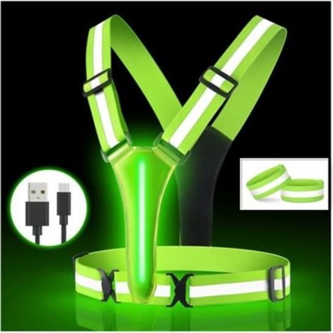 LED Safety Vest - Green - Adult - Unisex (1/4)