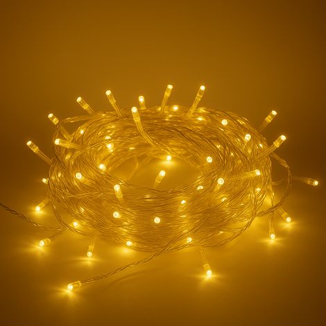 Luci Led per albero di natale decorazione con 8 giochi luce da 10/20/30/50 metri colori misti certificate IP65 prolungabile - LUNGHEZZA: 30 mt - 300 led - COLORE LED: BIANCO CALDO