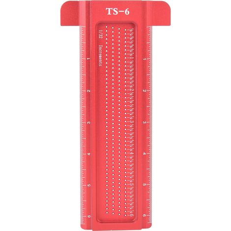 Jauge de traçage en T pour menuiserie en alliage d'aluminium, outil de mesure pour charpentier et règle de perçage. (1/5)