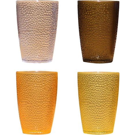 Gobelets incassables - Lot de 4 - Gobelets en plastique - Empilables - Pour jus, boissons, cocktails et plus encore - 350 ml (1/5)