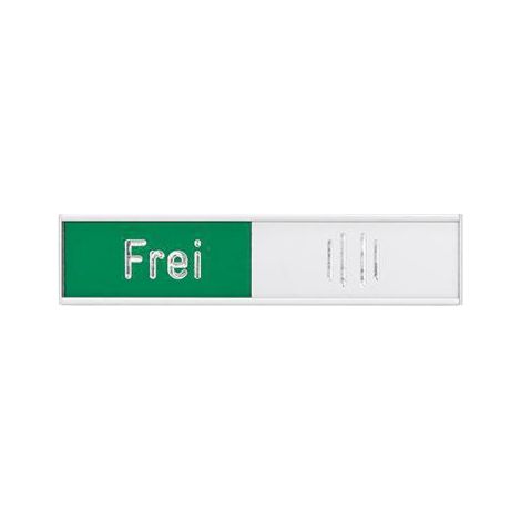 Türschild Deutsch 102 x 27,4 mm (B x H) Aluminium rot grün frei/besetzt silber (1/4)