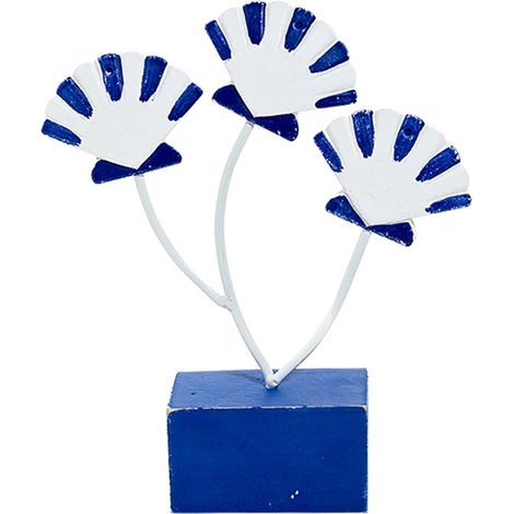 Décoration intérieure en bois style méditerranéen, coquillage bleu foncé (1/4)