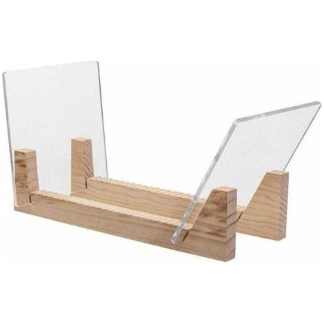 Pair Présentoir pour disques vinyles - Empilable jusqu'à 50 albums, disques vinyles 7 ou 12 pouces - Organiseur en bois massif avec extrémités en acrylique transparent - Présentoir pour disques vinyle (1/4)