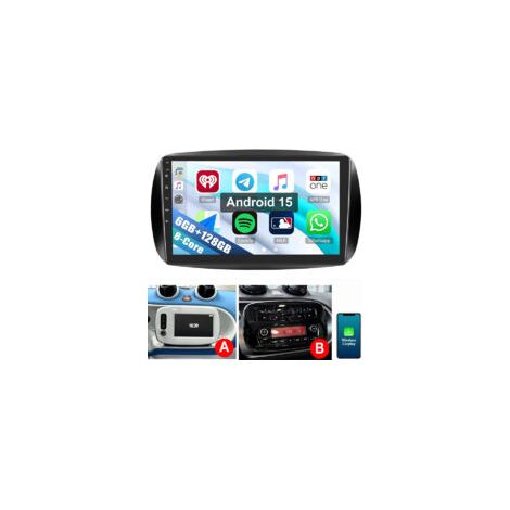 Autoradio 8-cœurs pour Benz Smart Forfour Fortwo 453 2014-2019 Apple carplay android auto A 6+128G