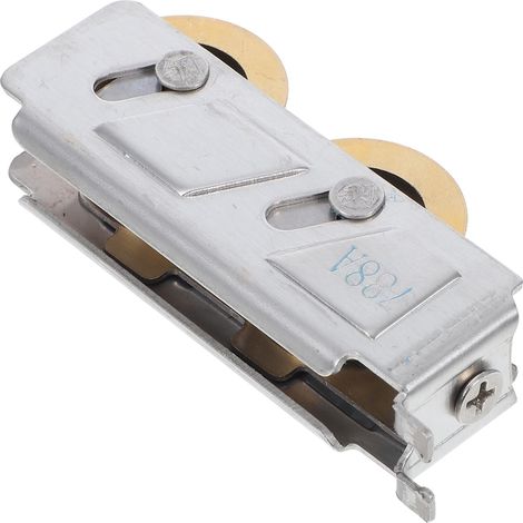2pièces Poulie pour Porte Coulissante Double Roue Cuivre à Rainure Roulement à Billes Coque Inox Robuste Remplacement Roulettes Porte et Fenêtre (1/5)