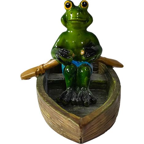 Décoration flottante pour bassin, statue de grenouille en résine amusante et réaliste, idéale pour le jardin (14,7 x 11,7 x 10,2 cm). (1/5)