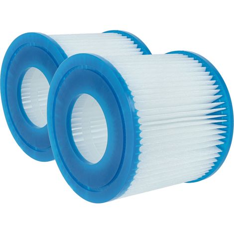 vhbw 2x Filter Cartridge Type VII compatible with Bestway Lay-Z-Spa Vegas Pool - Spare Filter Blue White (1/4)