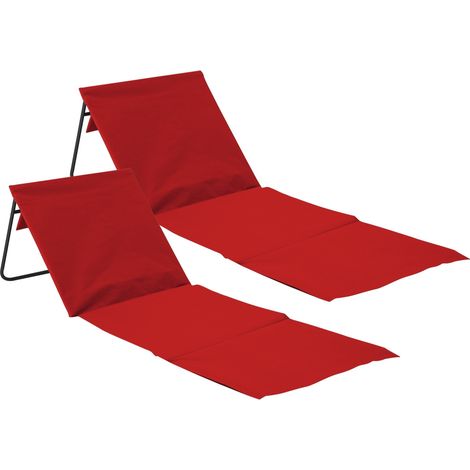 2er-Pack faltbare, gepolsterte Strandmatten mit Rückenlehne, 149,5 x 50,5 x 42 cm, Thinia Home