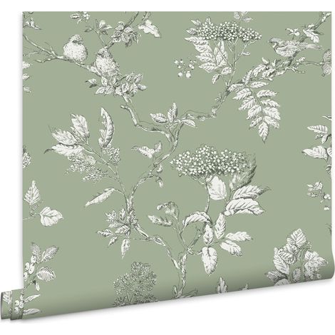 Laura Ashley Elderwood Sage Vliestapete - 10mx52cm