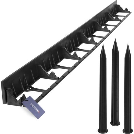 Holzbrink – Bordure de pelouse droite en PVC 58mm – Longueur 1m – 3 ancrages de fixation – Résistante aux intempéries et flexible - HRK01B-58