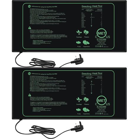 Lot de 2 tapis chauffants efficaces pour plantes hydroponiques - Idéal pour la germination des plantes et le démarrage des graines