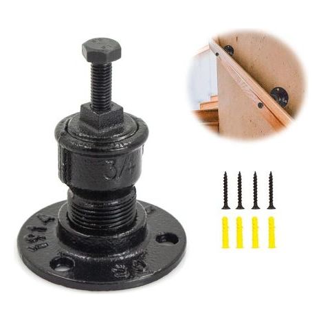 Support Main Courante Rampe Escalier - Support de main courante d'escalier noir Support de main courante en fer épais de style industriel pour fixation murale de main courante d'escalier (1/5)