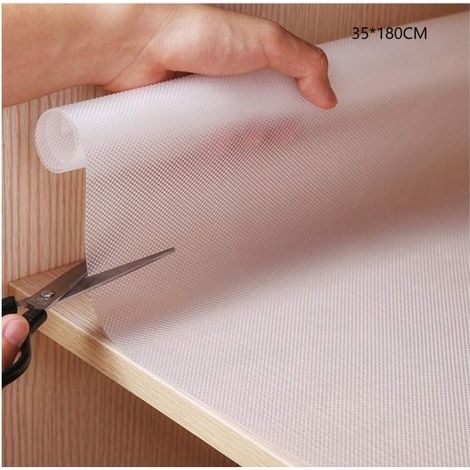 Tapis antidérapant en EVA transparent, non adhésif, imperméable, lavable, pour placard, étagère, tiroir, tapis de protection antidérapant pour la maison, la cuisine, le bureau(35 x 180 cm) (1/5)