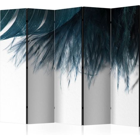 Paravento - Dark Blue Feather II [Room Dividers] - 225x172 (1/4)