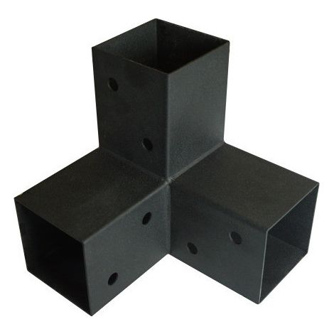 Connecteur / Platine d'assemblage EXPRESS 3 Directions Acier zingué noir 92X185X182