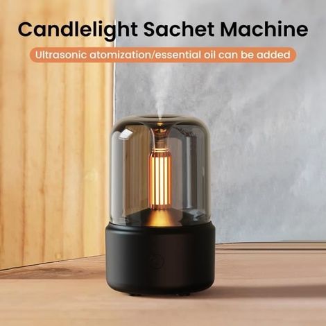 PRUMYA Diffuseur d'arômes Machine d'aromathérapie d'ambiance aux chandelles Humidificateur-Chargement USB (1/4)