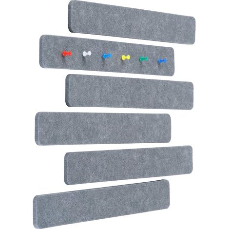 Bande adhésive en feutrine pour tableau d'affichage, sans cadre, idéale pour le bureau, la salle de classe ou la maison (6 barres). (1/5)